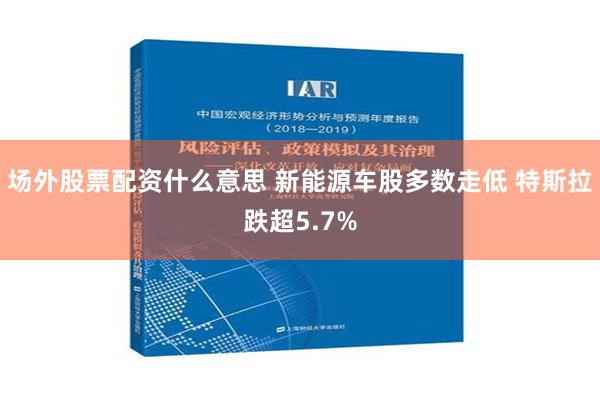 场外股票配资什么意思 新能源车股多数走低 特斯拉跌超5.7%